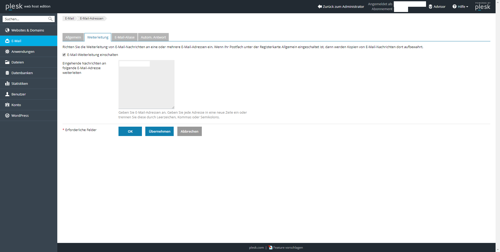 hosting email-redirect