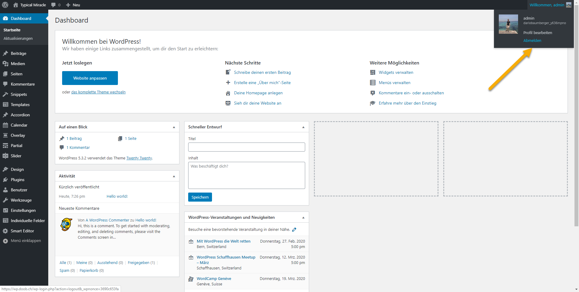 Wordpress Logout