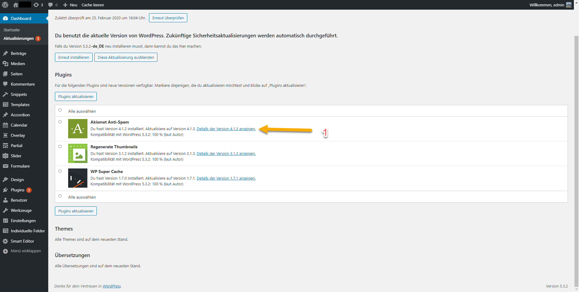 Wordpress pages-updates-detail-link